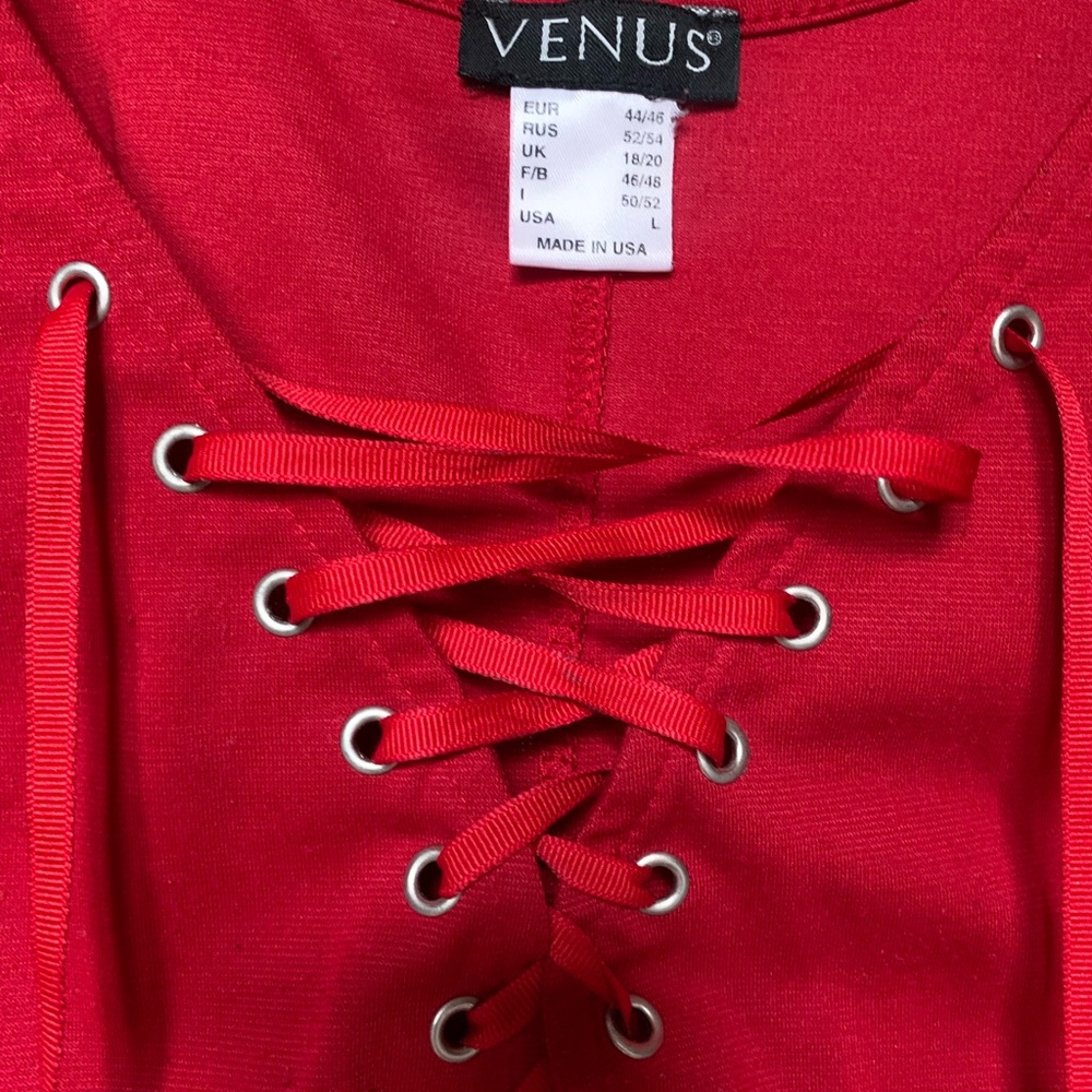Red Lace Up Tank